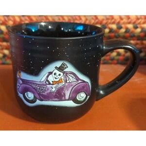 Cobwebs & Cauldrons Halloween Mug Car With Skeleton & Pumpkin